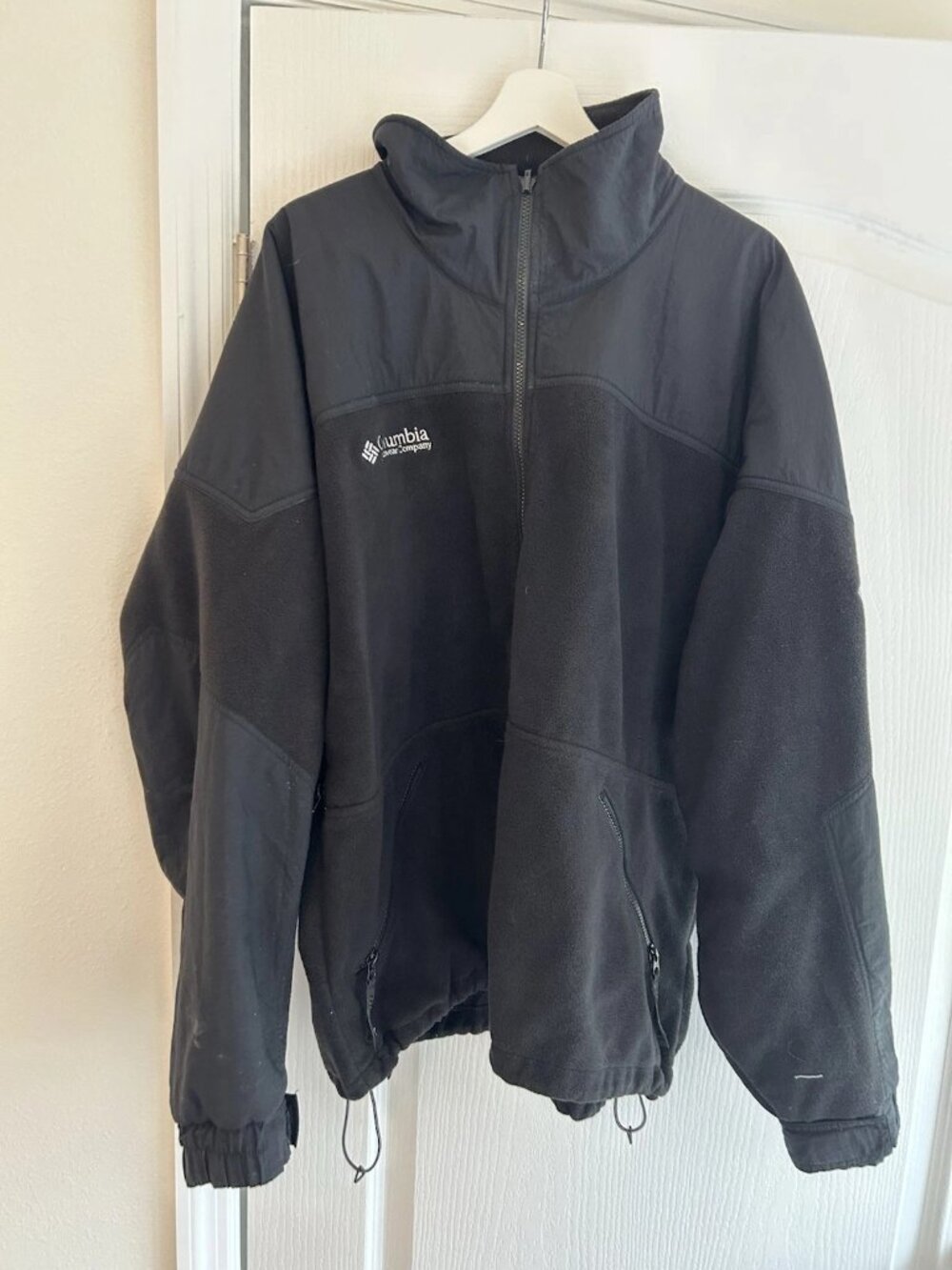 Columbia Titanium Men XL Black Full Zip Fleece Jacket Outdoor Hiking Full Zip